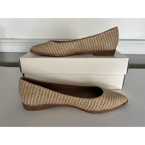 Treasure & Bond KYLEE Tan Woven Raffia Flat Shoes Women’s Size 8.5 M - Picture 1 of 7